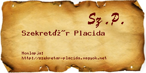 Szekretár Placida névjegykártya